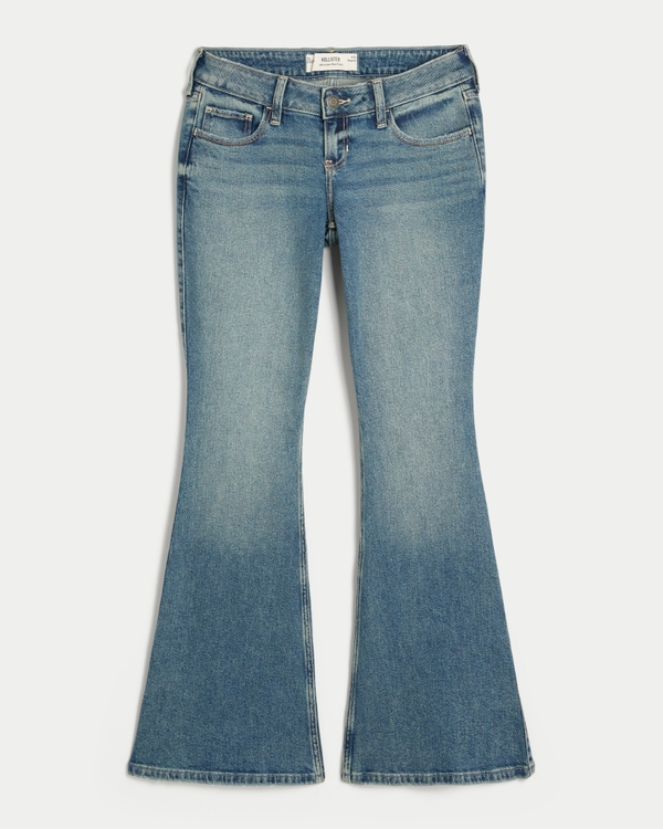 Ultra Low-Rise Medium Wash Flare Jeans