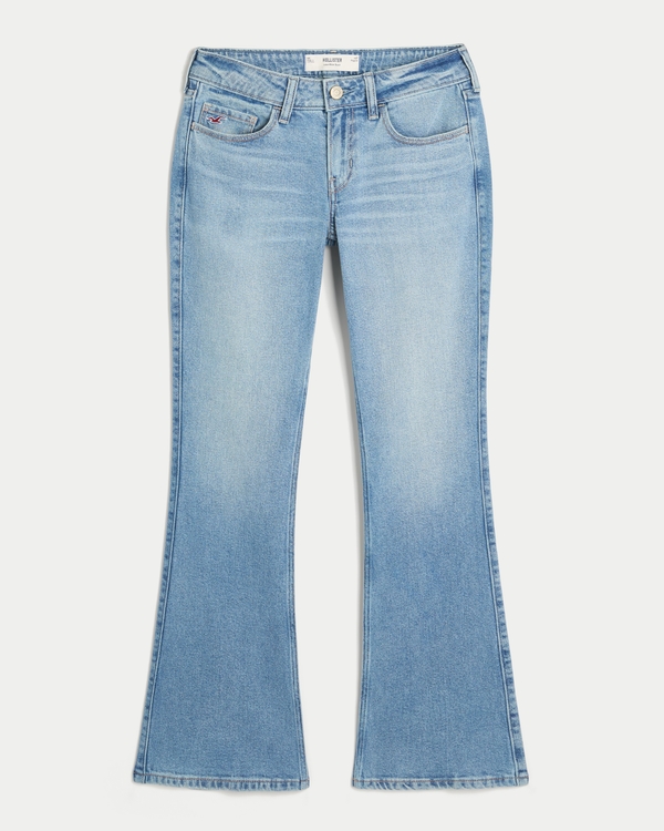 Low-Rise Medium Wash Floral Embroidered Bootcut Jeans