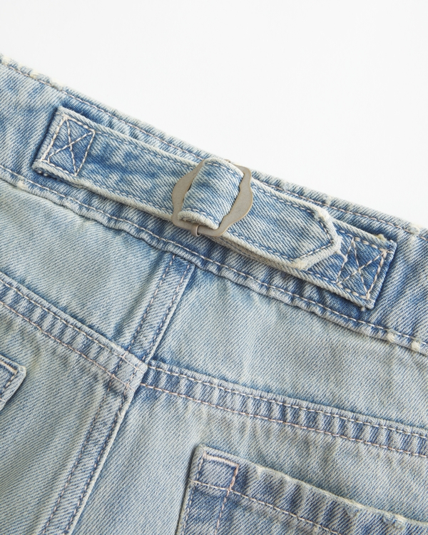 Ultra Low-Rise Light Wash Buckle Back Baggy Jeans, Light view 2