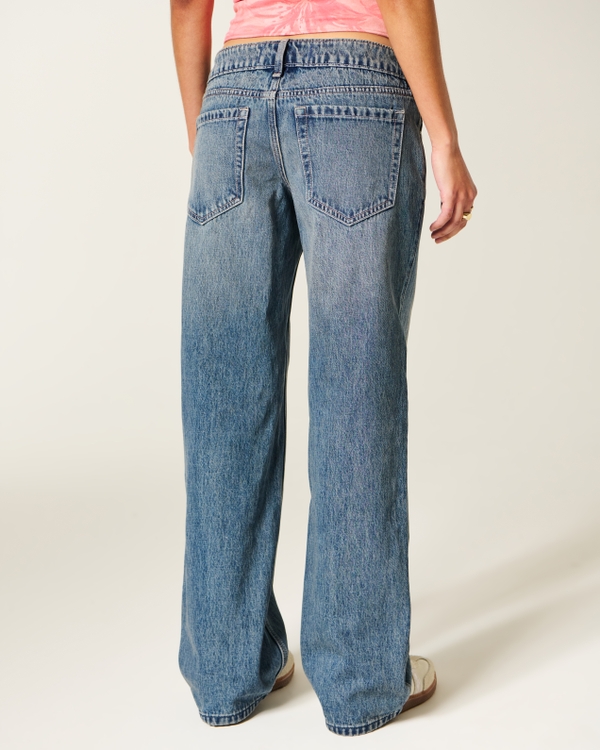 Ultra Low-Rise Dark Wash Baggy Jeans