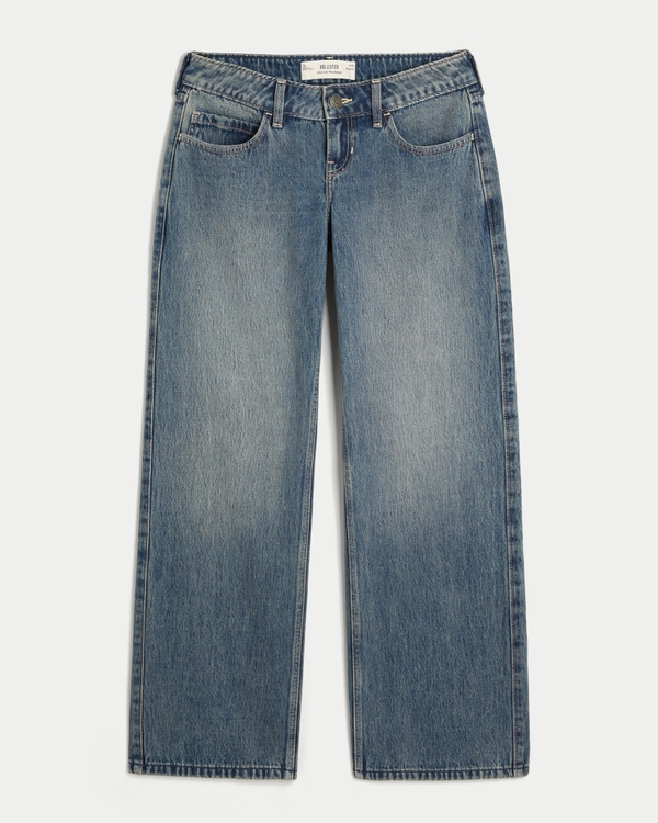 Ultra Low-Rise Dark Wash Baggy Jeans