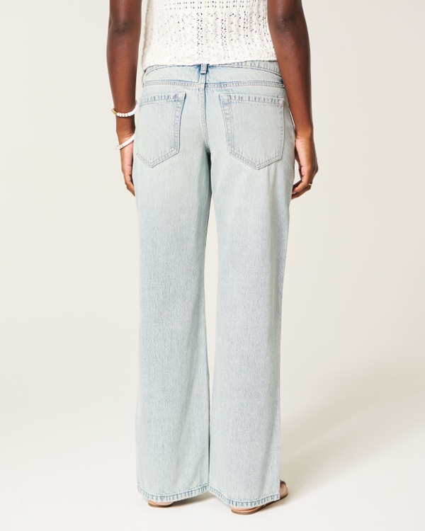 Ultra Low-Rise Light Wash Baggy Jeans