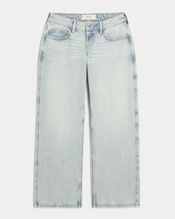 Ultra Low-Rise Light Wash Baggy Jeans