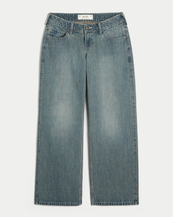 Women's Ultra Low-Rise Dark Wash Baggy Jeans | Women's Bottoms | HollisterCo.ca