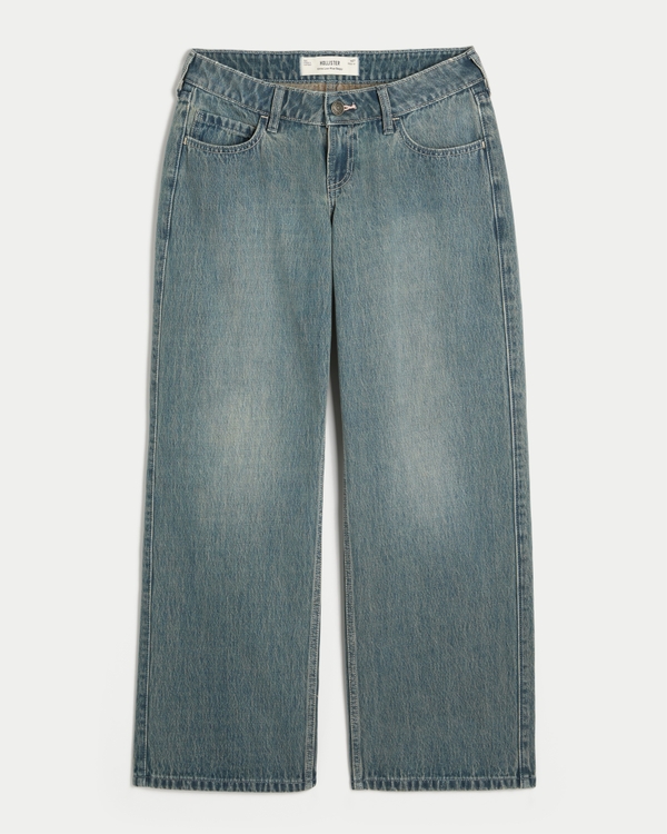 Ultra Low-Rise Dark Wash Baggy Jeans