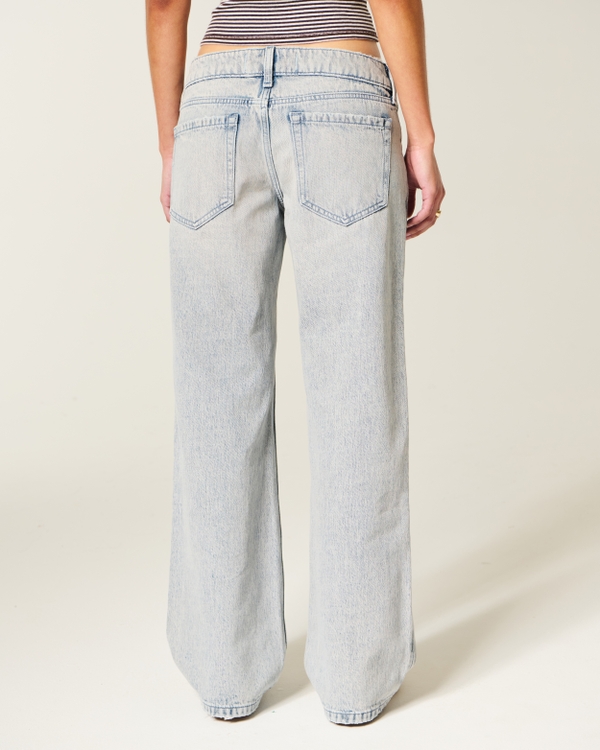 Ultra Low-Rise Light Wash Baggy Jeans