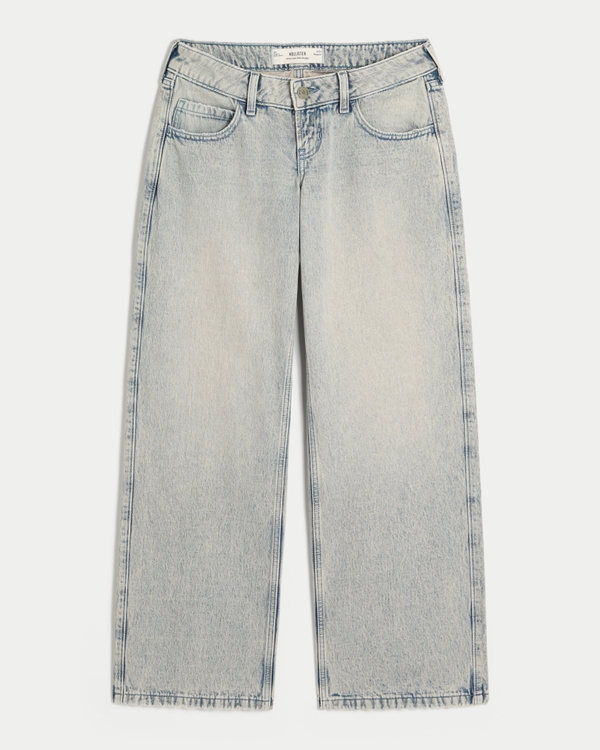 Ultra Low-Rise Light Wash Baggy Jeans