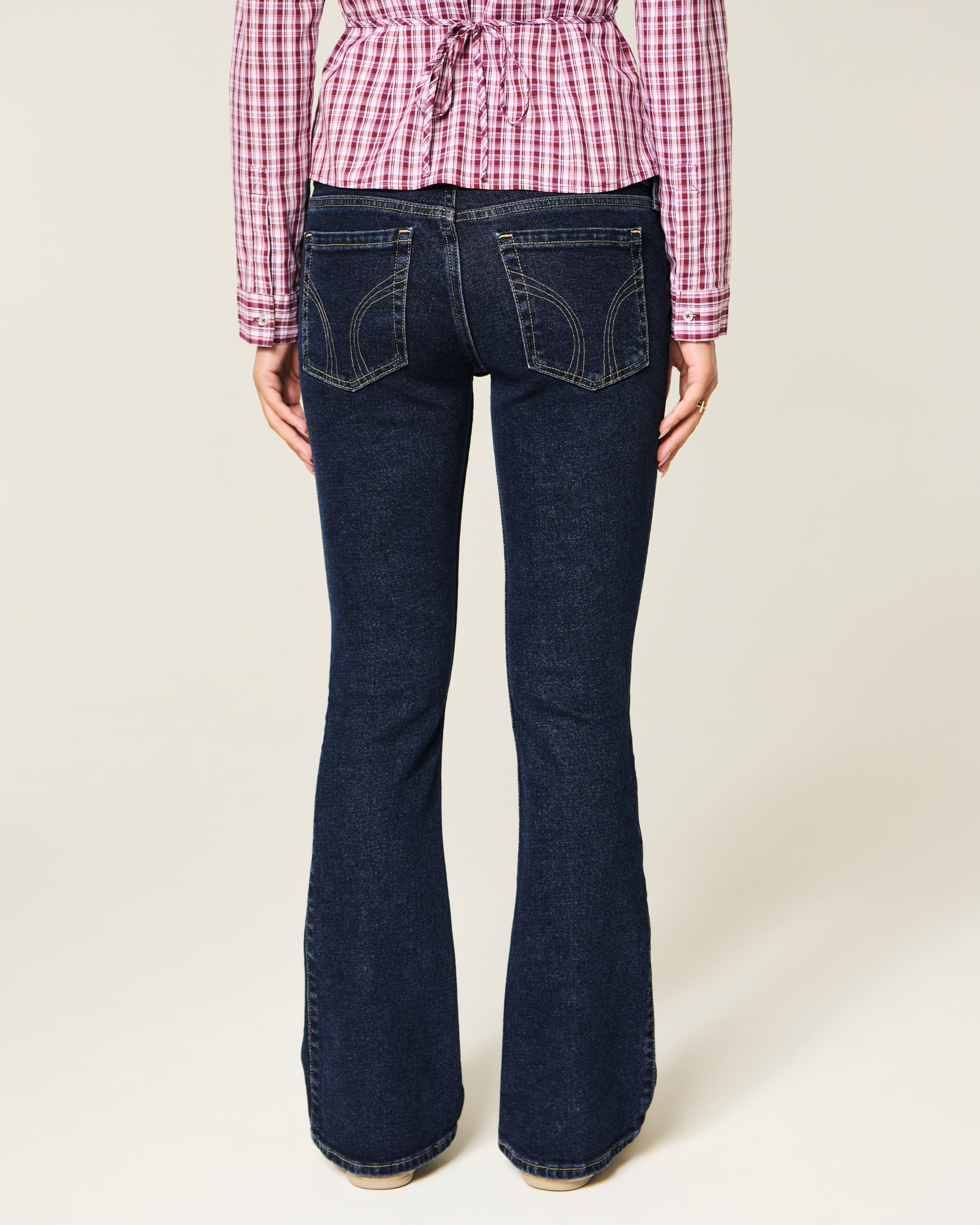 Low-Rise Dark Wash Bootcut Jeans