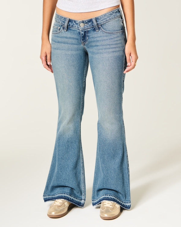 Ultra Low-Rise Medium Wash Flare Jeans, Medium view 2