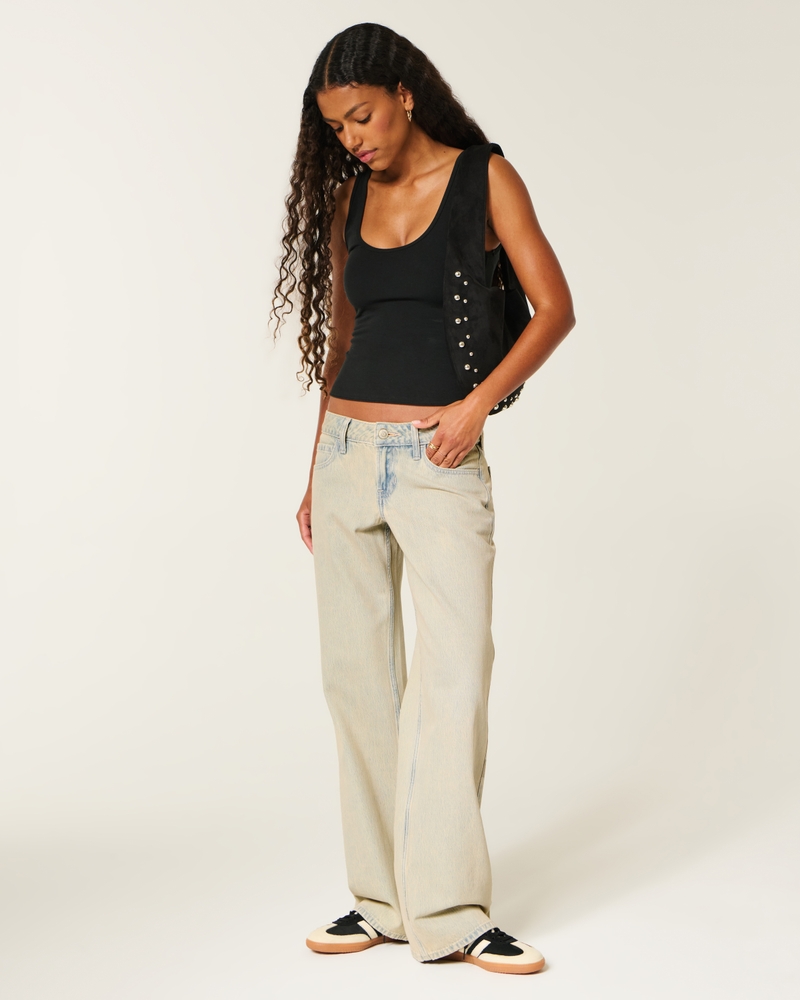 Low-Rise Baggy Jeans - light by Hollister