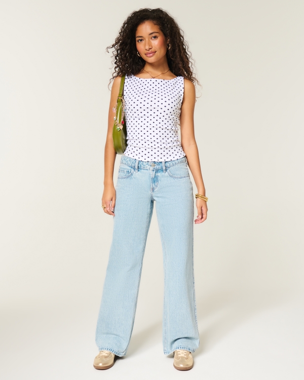 Low-Rise Light Wash Baggy Jeans, Light view 1