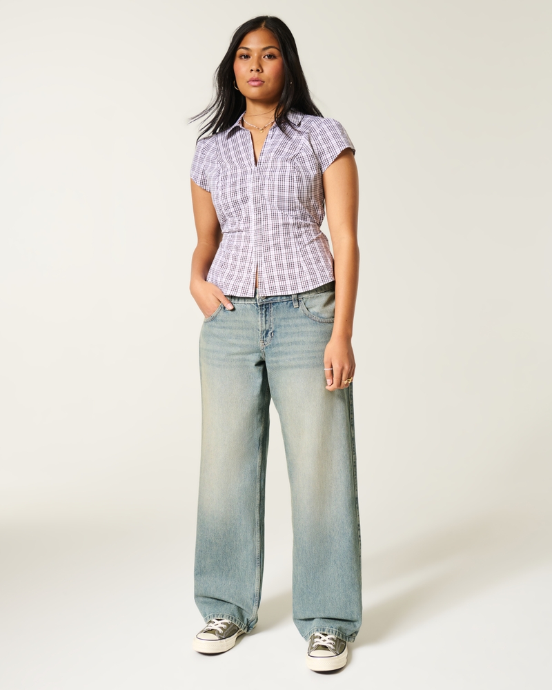 Low-Rise Baggy Jeans - medium by Hollister