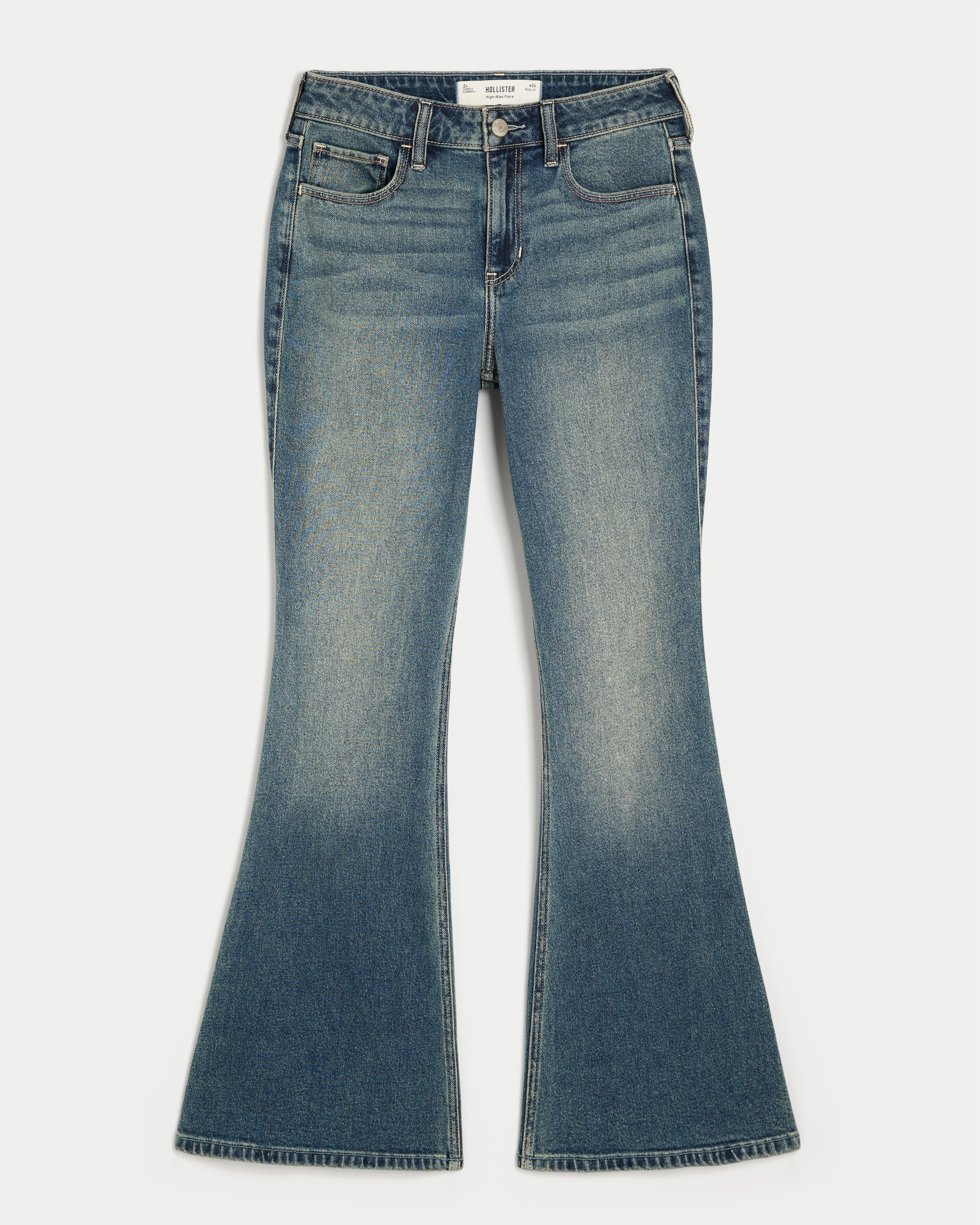 High-Rise Medium Wash Flare Jeans