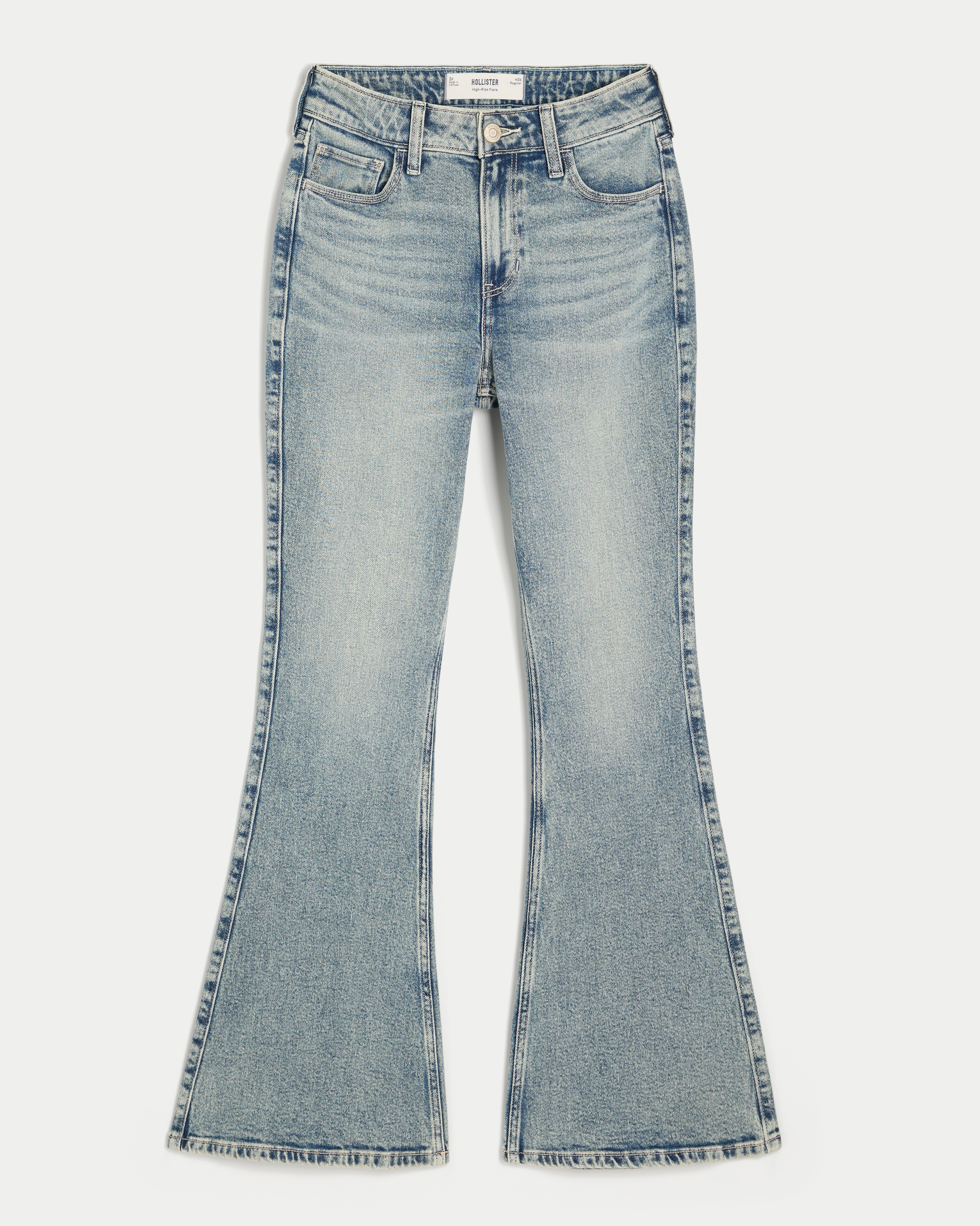High-Rise Light Wash Flare Jeans