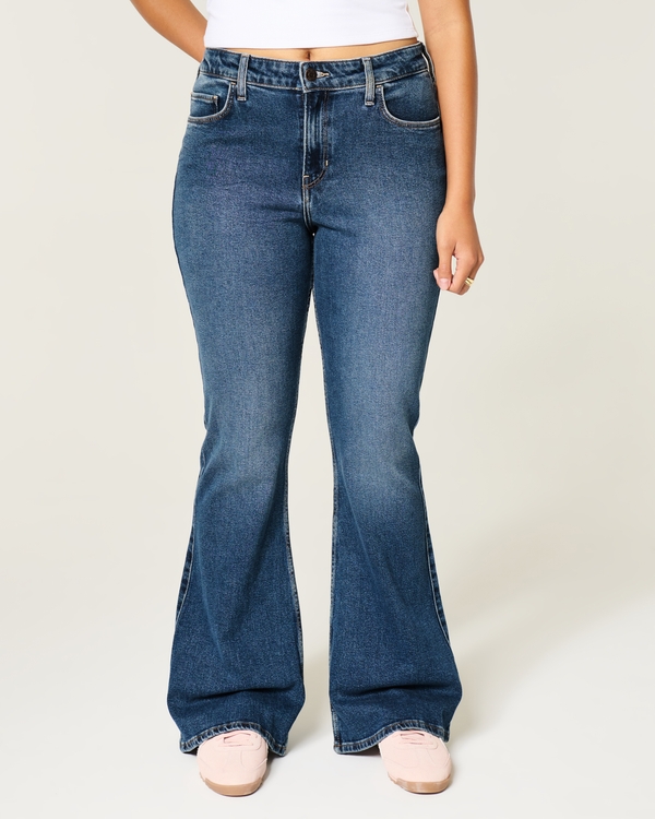 High-Rise Dark Wash Flare Jeans, Dark view 2