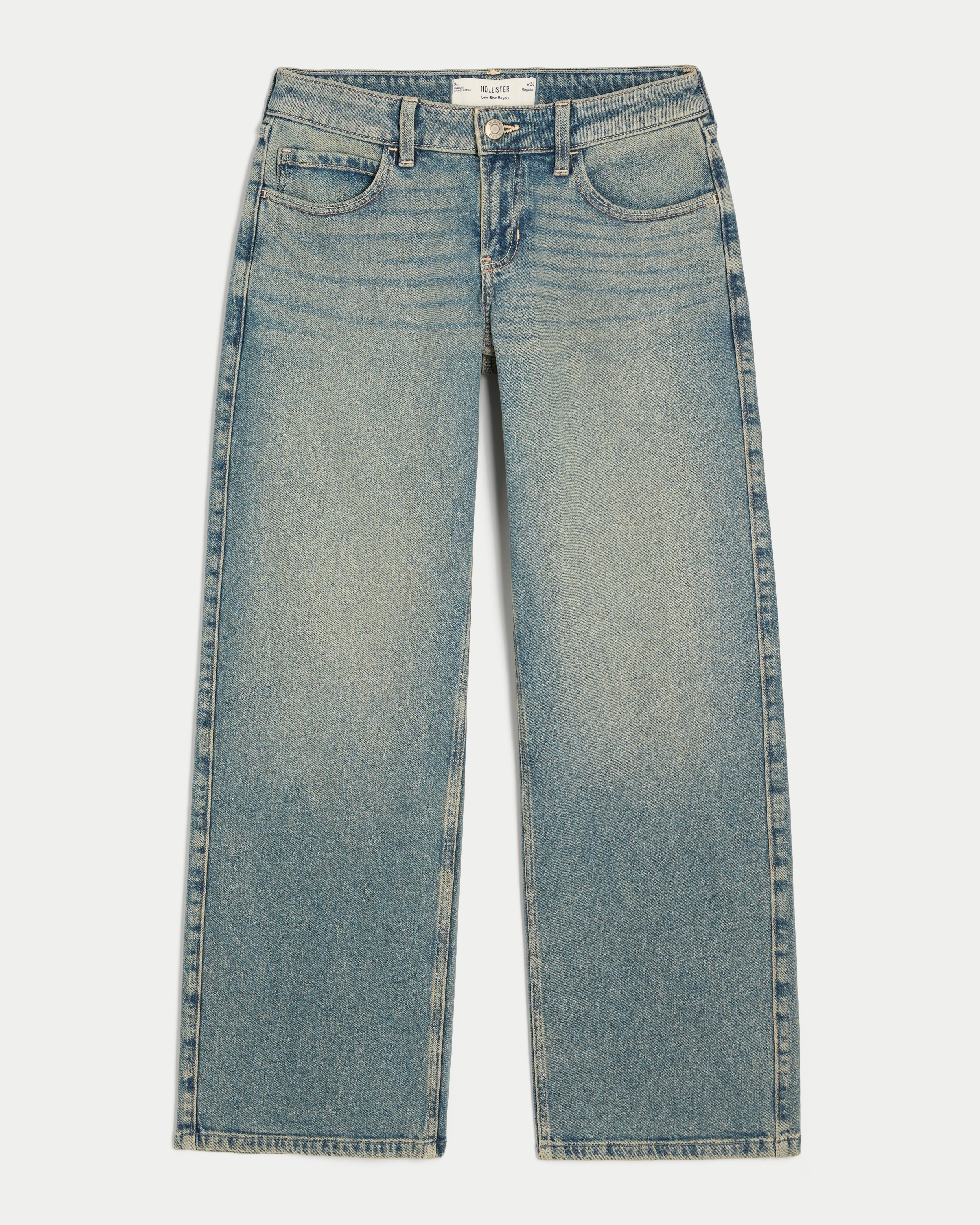 Low-Rise Y2K Medium Wash Baggy Jeans