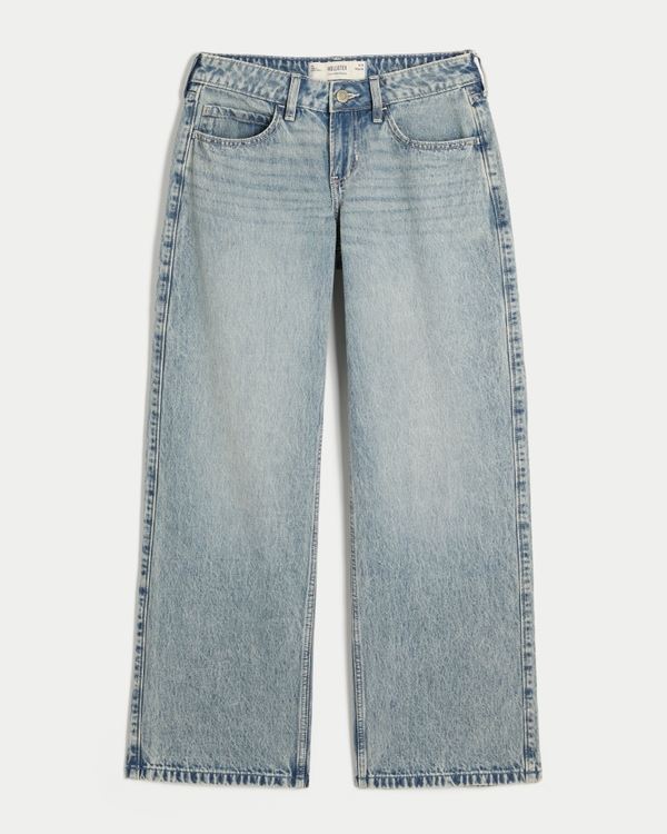 Low-Rise Light Wash Baggy Jeans, Light view 1
