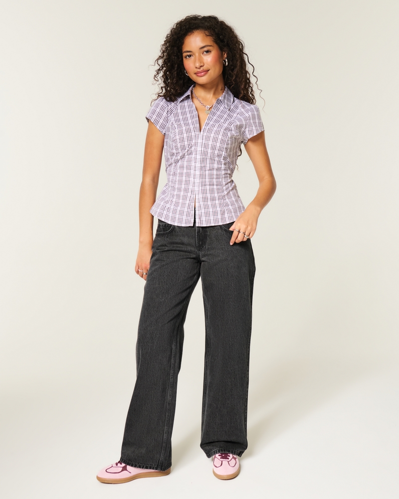 Low-Rise Camo Baggy Jeans