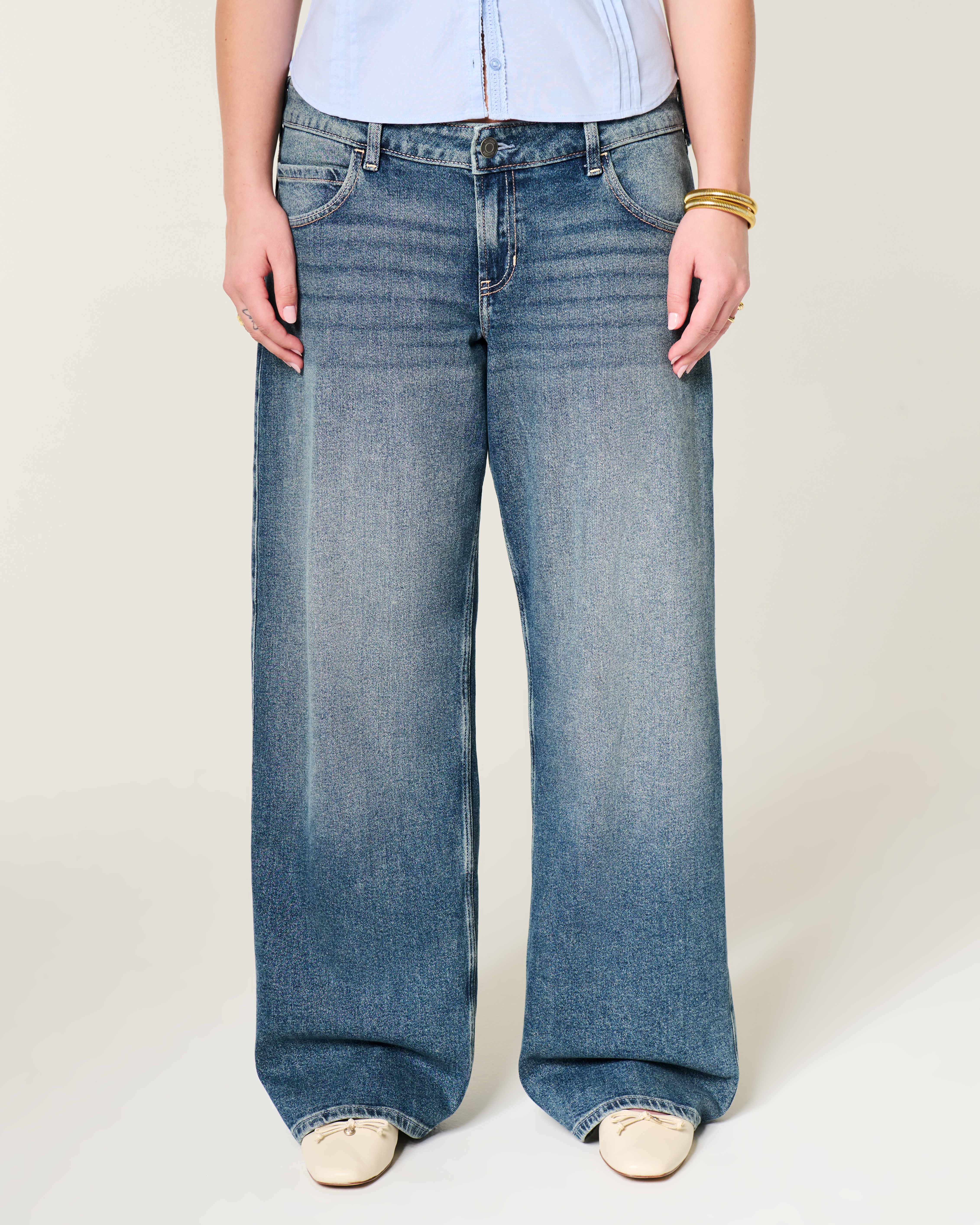 Low-Rise Y2K Dark Wash Baggy Jeans
