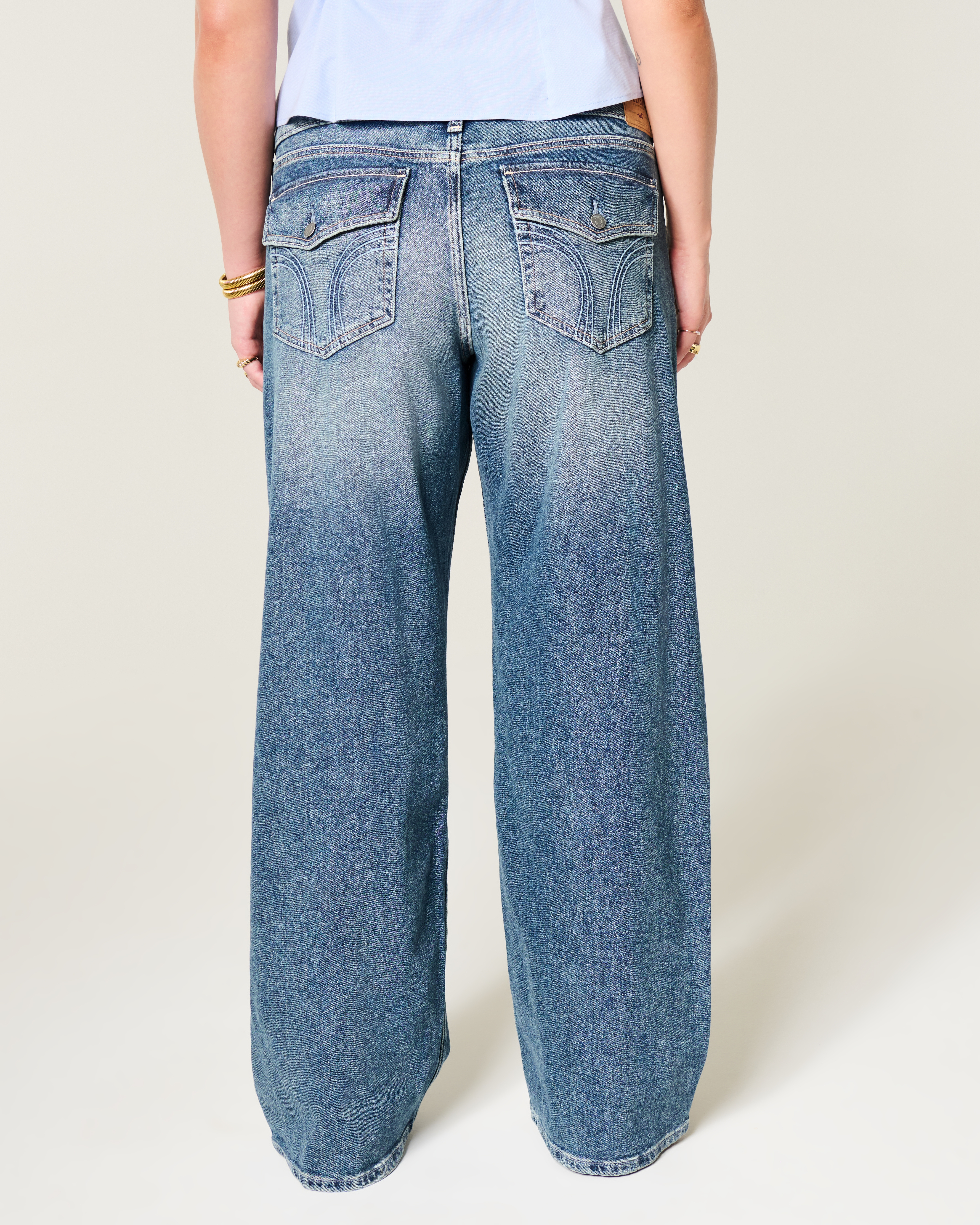 Low-Rise Y2K Dark Wash Baggy Jeans