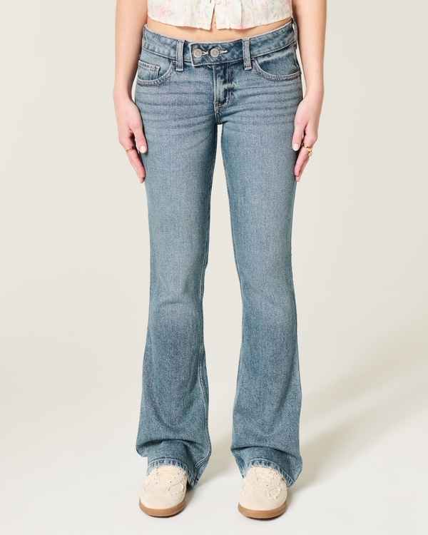 Low Rise Bootcut-Jeans in mittlerer Waschung, Mittel view 2