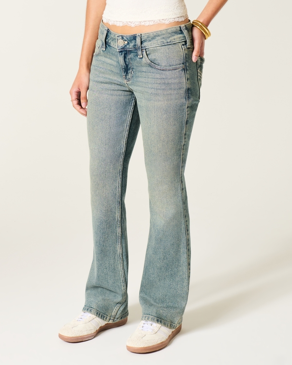Low-Rise Medium Wash Bootcut Jeans, Medium view 2