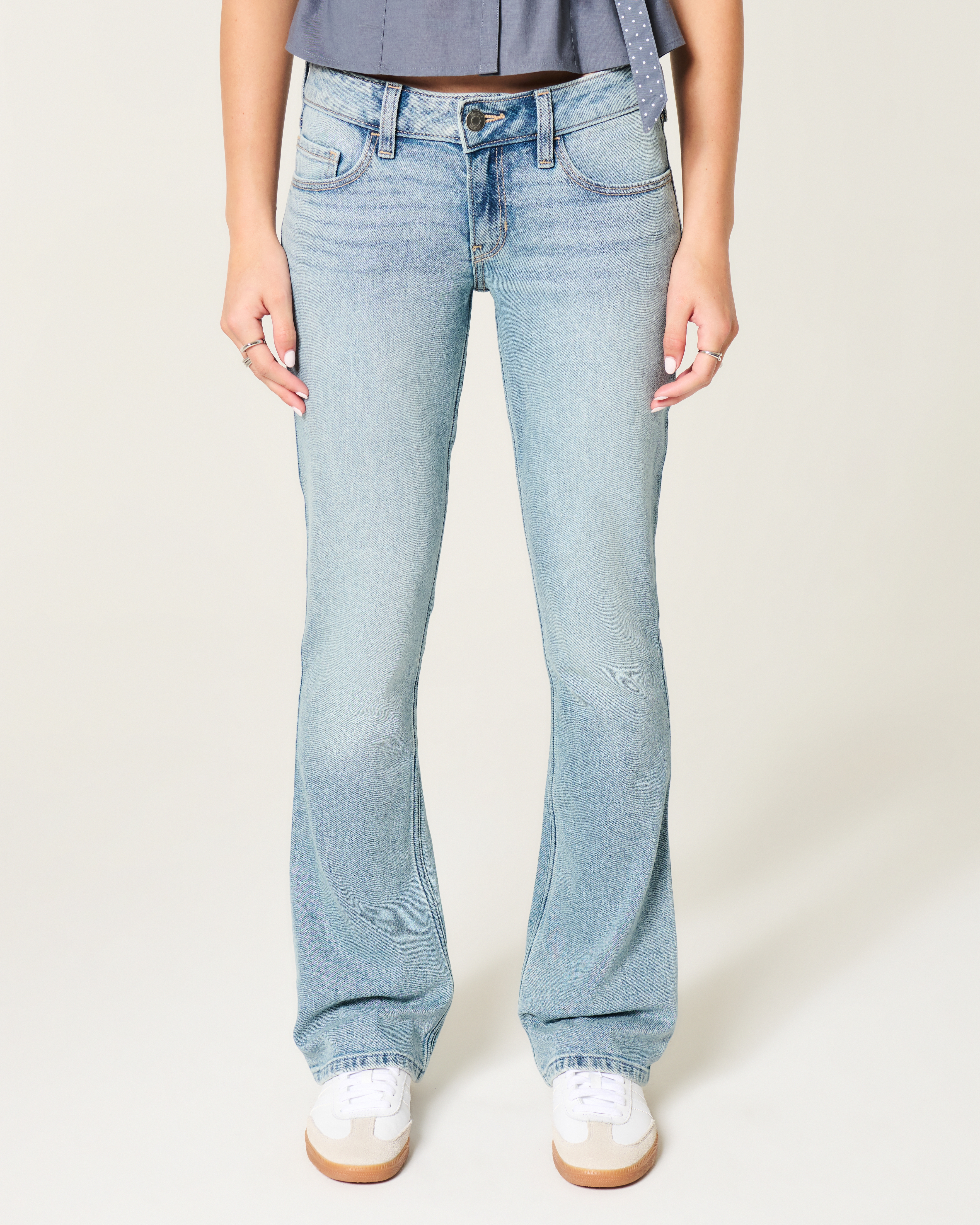 Low-Rise Medium Wash Bootcut Jeans