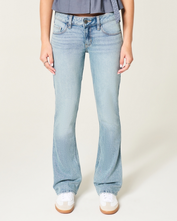 Low-Rise Medium Wash Bootcut Jeans, Light Medium view 2