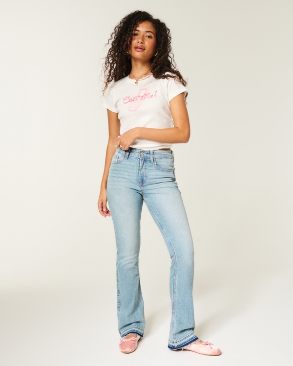 High-Rise Medium Wash Bootcut Jeans, Medium view 1