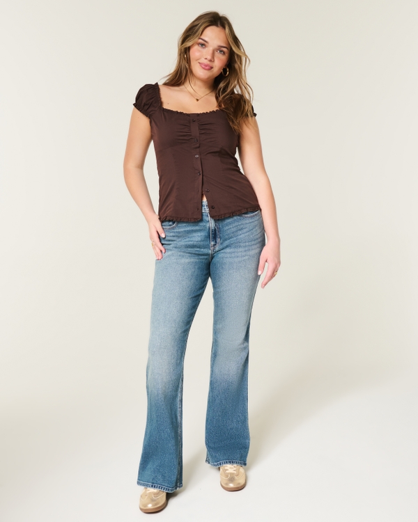 High-Rise Dark Wash Bootcut Jeans, Dark view 1