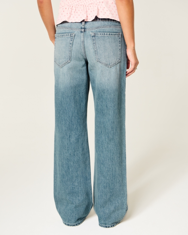Low-Rise Medium Wash Baggy Jeans