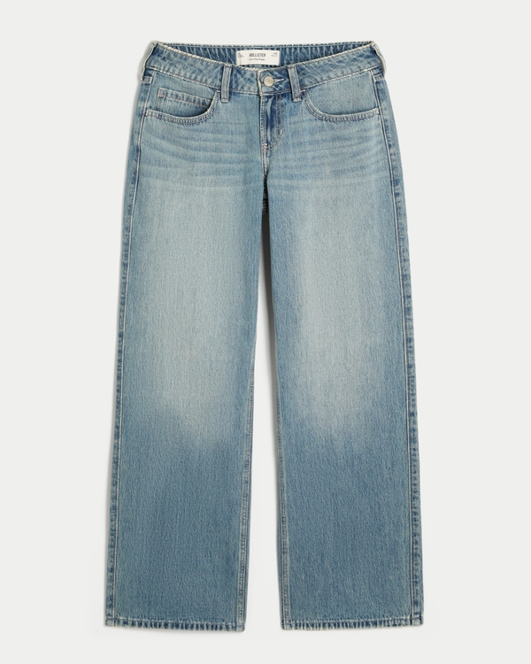 Low-Rise Medium Wash Baggy Jeans