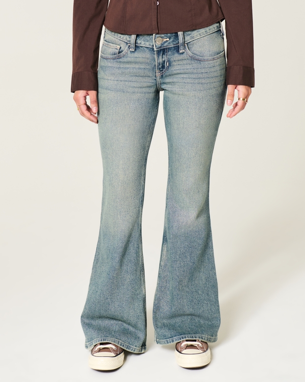 Ultra Low-Rise Medium Wash Flare Jeans, Medium view 2