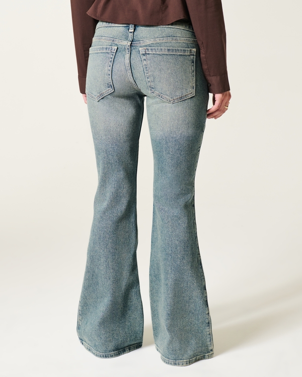 Ultra Low-Rise Medium Wash Flare Jeans