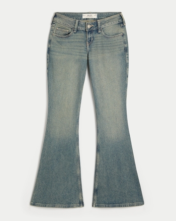 Women's Ultra Low-Rise Medium Wash Flare Jeans | Women's Bottoms | HollisterCo.com