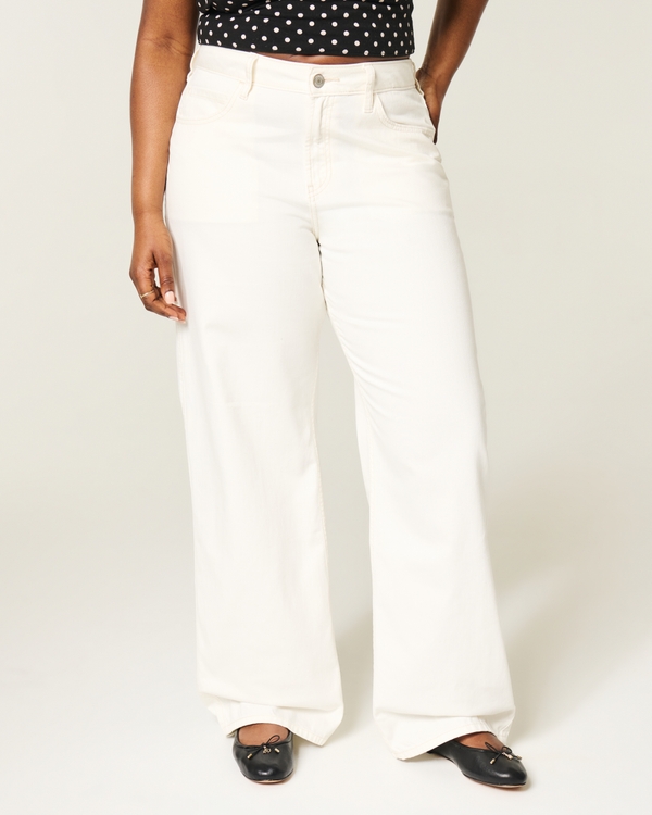 High-Rise White Baggy Jeans, White view 2