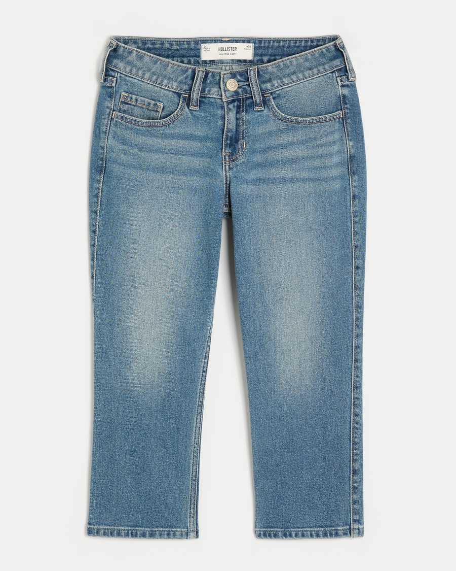 Low Rise Dark Wash Capri