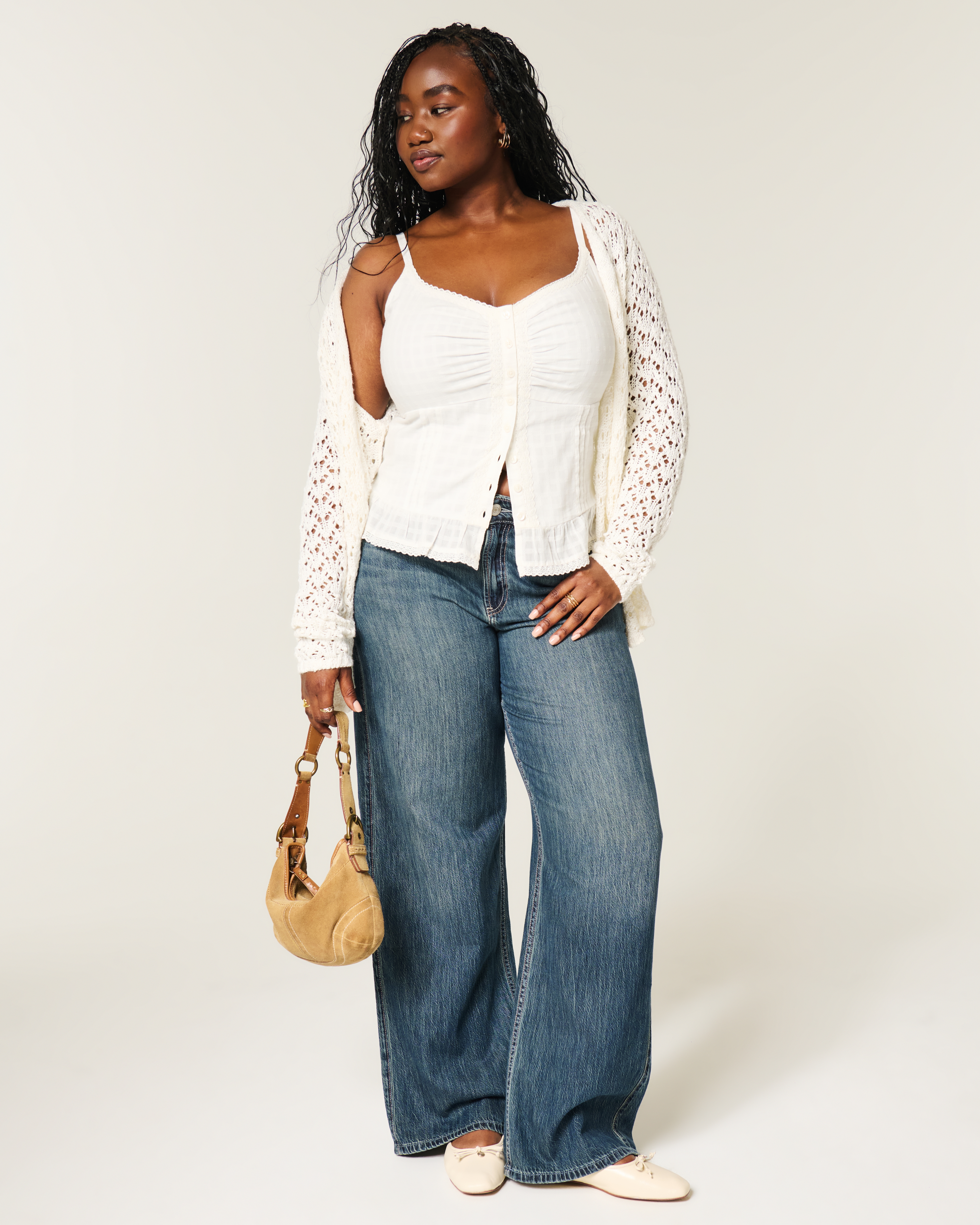 High-Rise Medium Wash Baggy Jeans