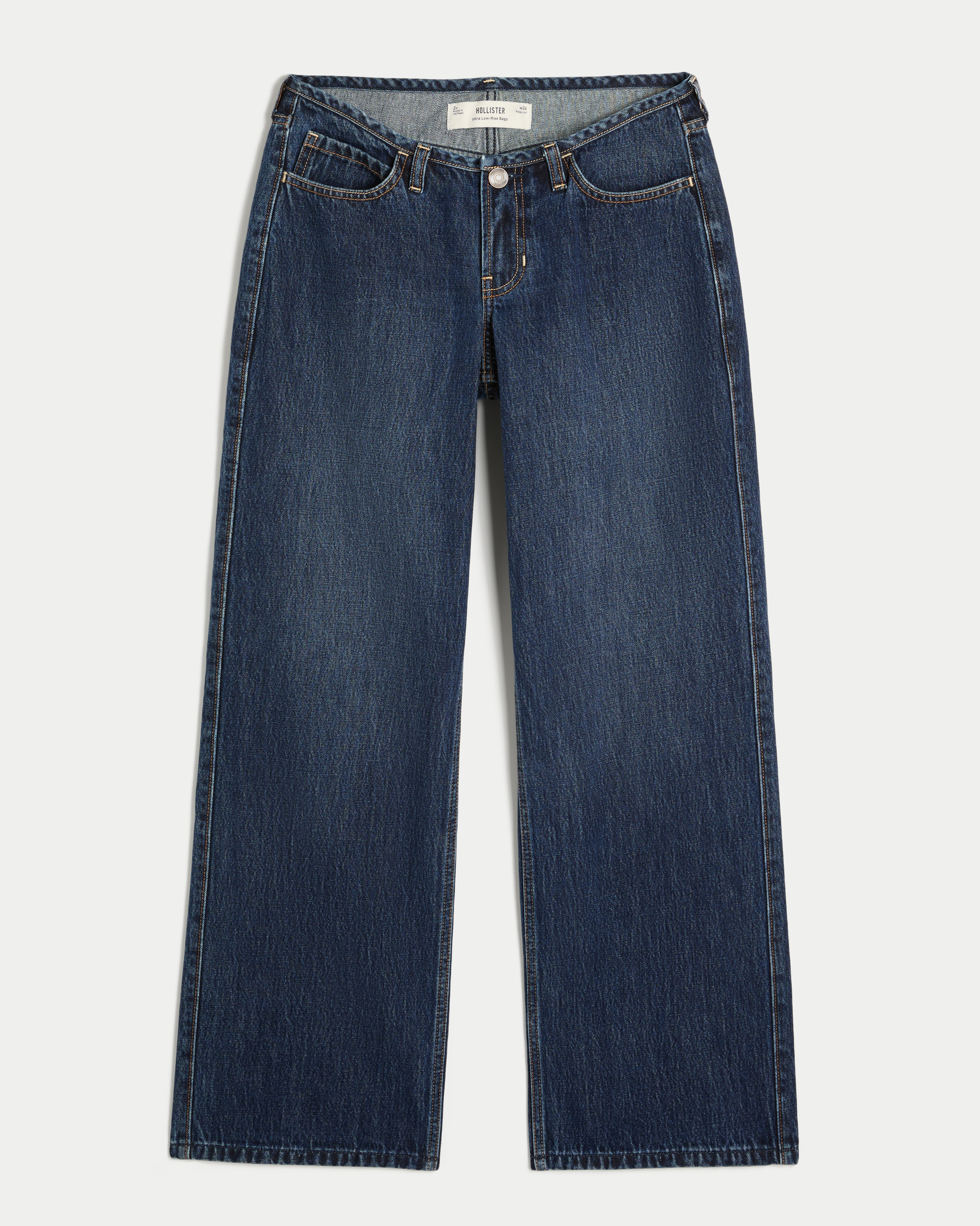 Ultra Low-Rise Mini Waistband Baggy Jeans