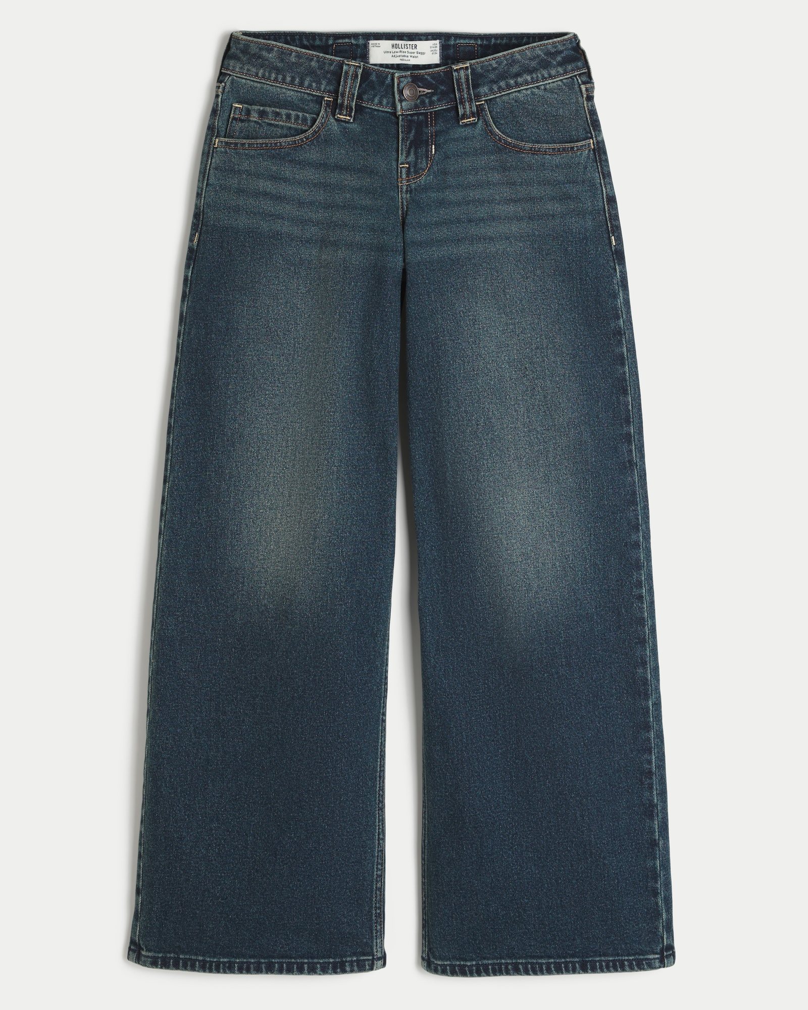 Women's Hollister Andi Adjustable Waist Ultra Low-Rise Floral Embroidery  Super Baggy Jeans | Women's Bottoms | HollisterCo.com