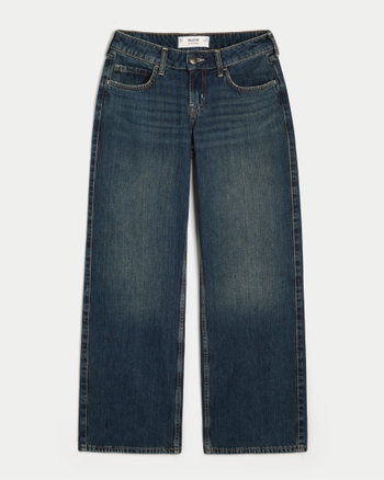 Women's Low-Rise Dark Wash Baggy Jeans | Women's | HollisterCo.com