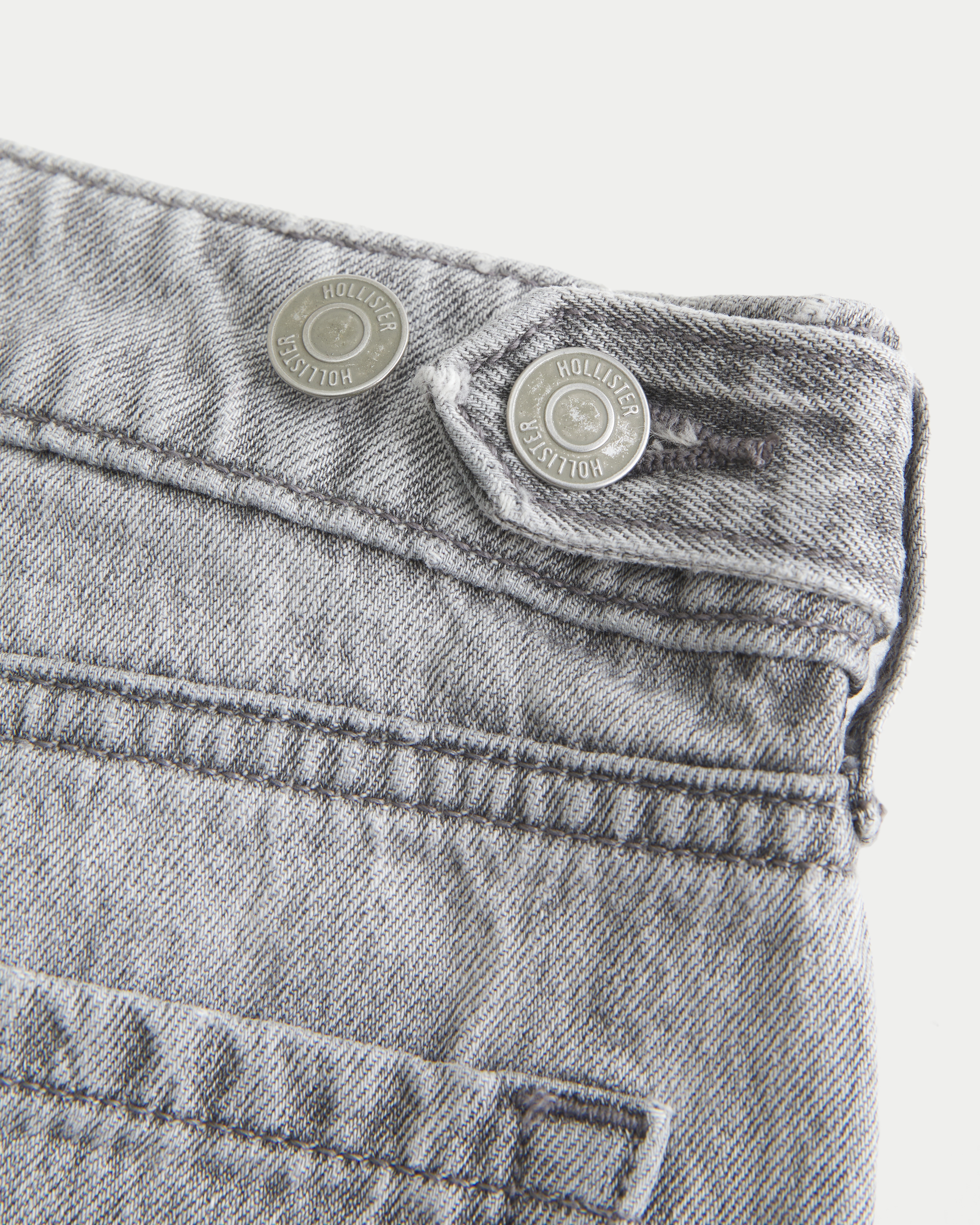 Hollister Andi Adjustable Waist Low-Rise Grey Baggy Jeans