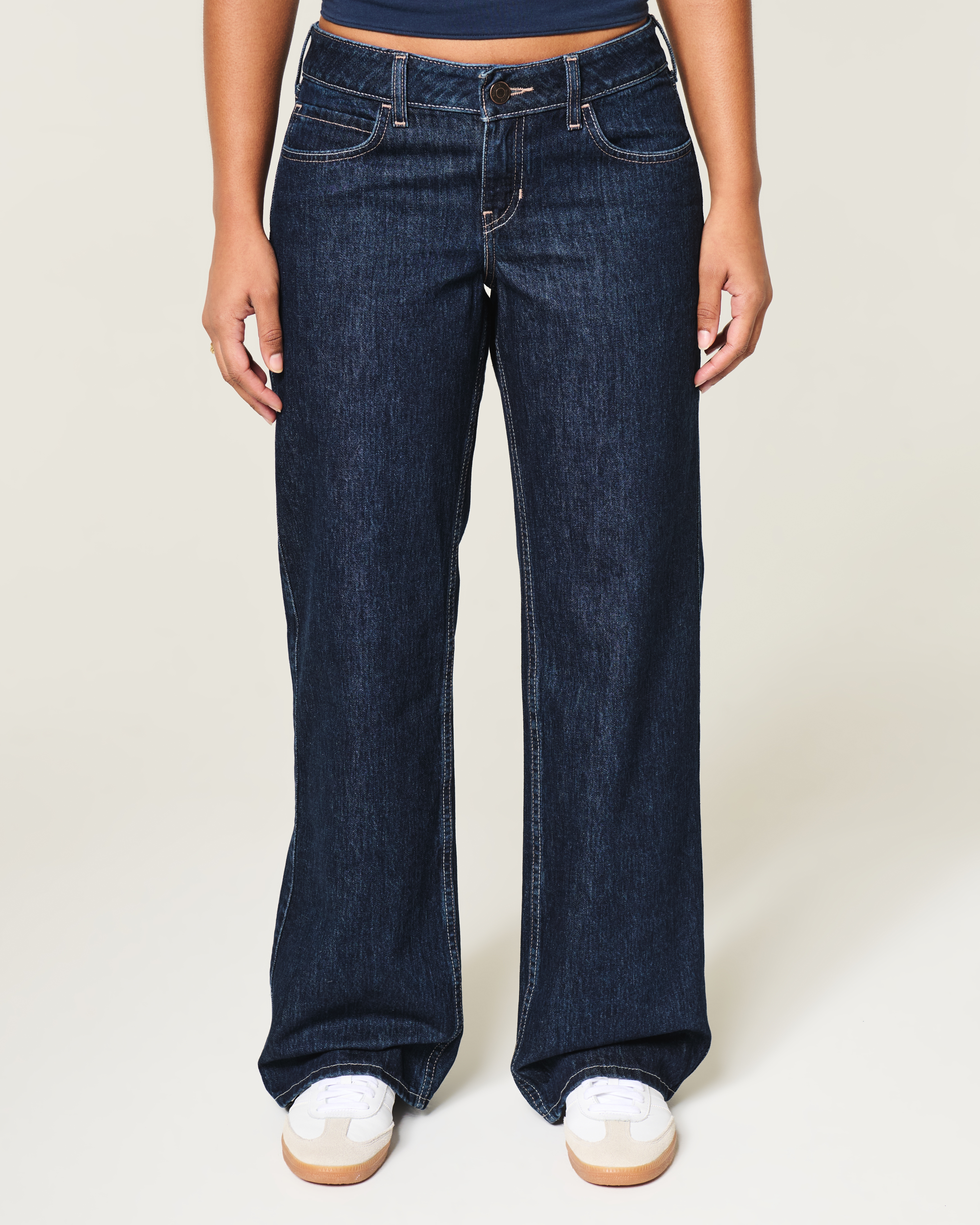 Curvy Low-Rise Dark Wash Baggy Jeans