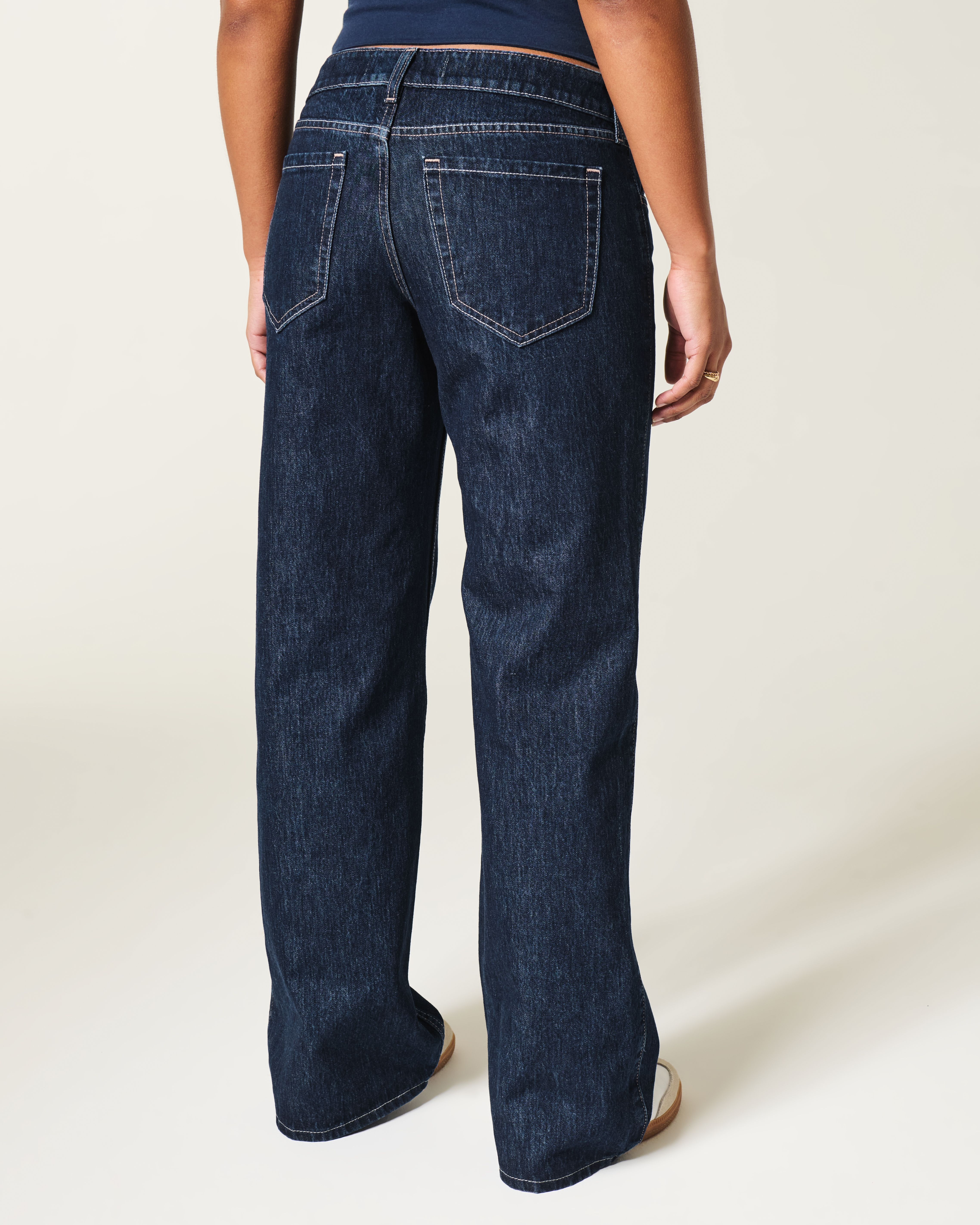 Curvy Low-Rise Dark Wash Baggy Jeans