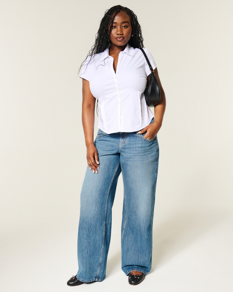 Ultra Low-Rise Baggy Jeans - medium by Hollister