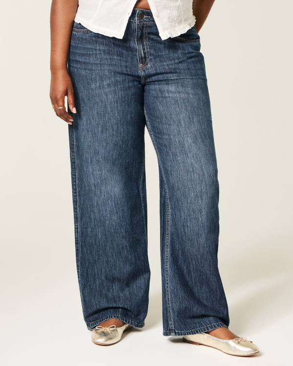 High-Rise Dark Wash Baggy Jeans, Dark view 2
