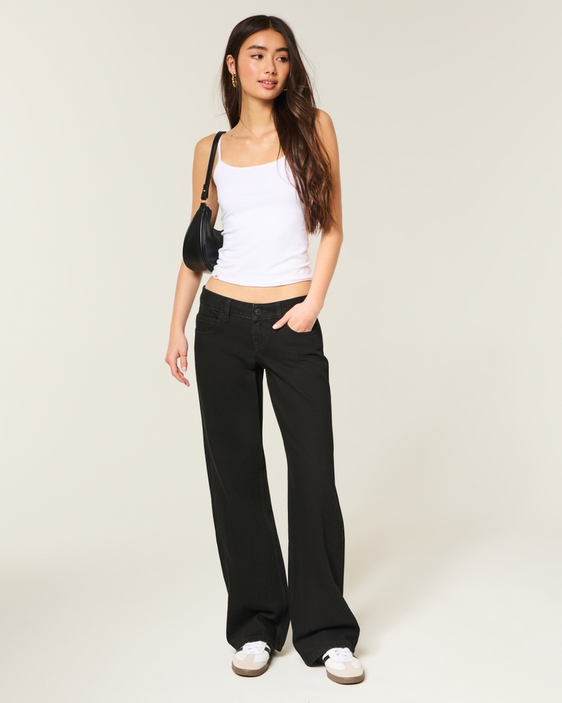Ultra Low-Rise Baggy Jeans - black by Hollister