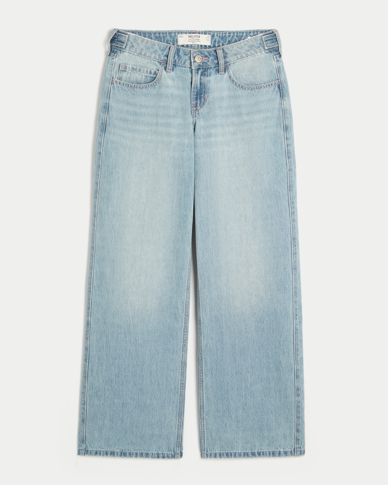 Hollister Andi Adjustable Waist Low-Rise Baggy Jeans - light by Hollister