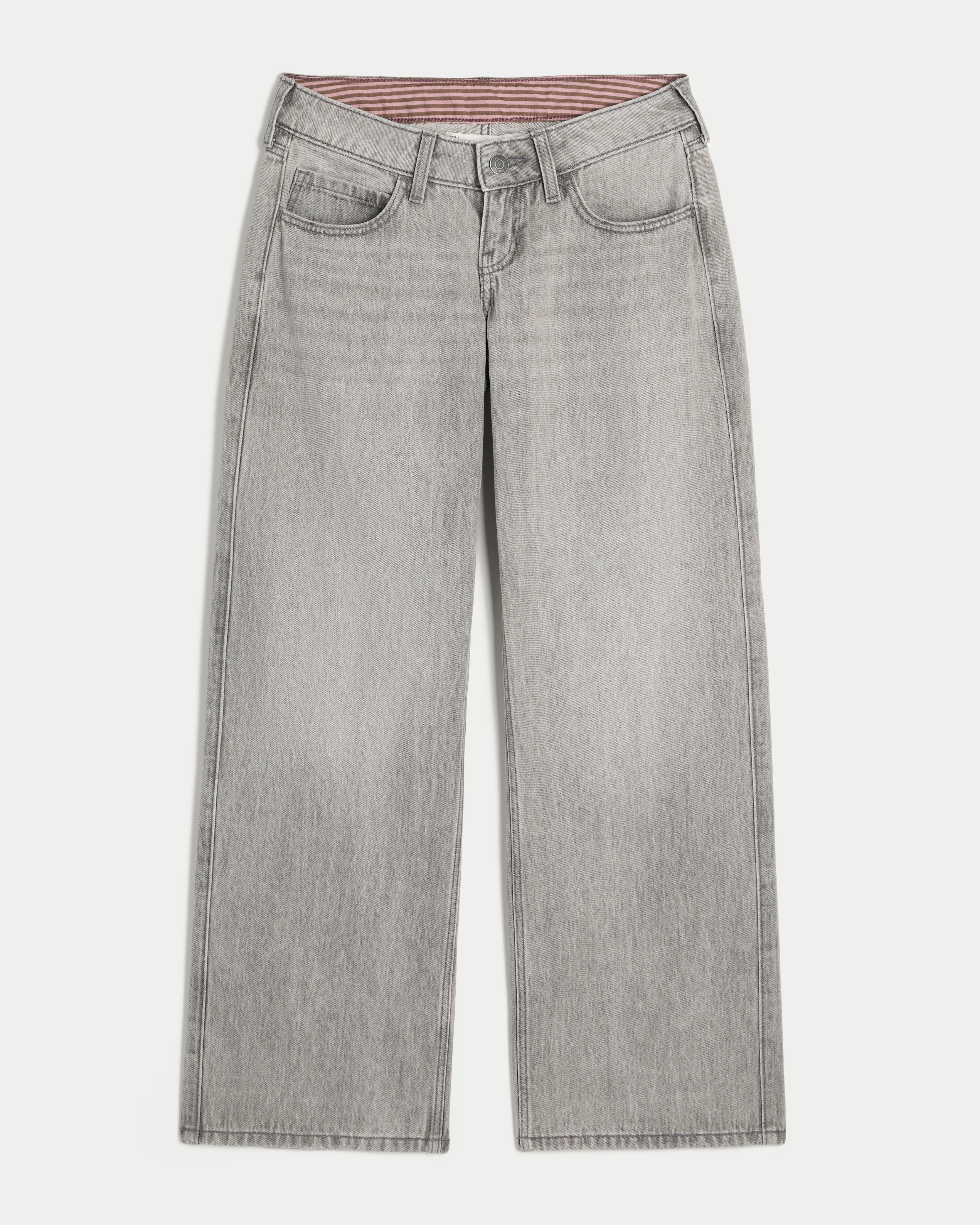 Ultra Low-Rise Foldover Waist Baggy Jeans