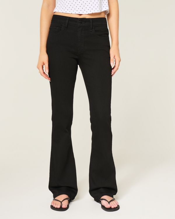 High-Rise Black Bootcut Jeans, Black view 2